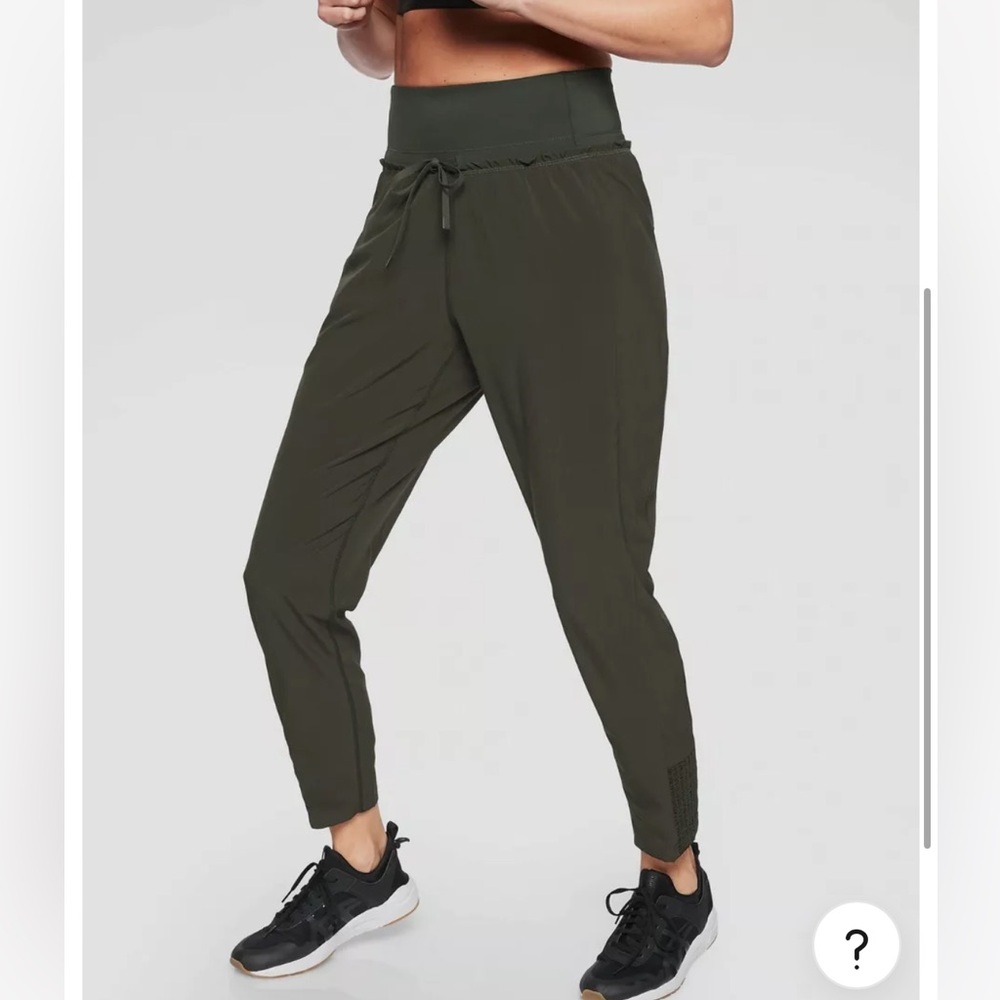 Athleta Spar Pants High-Rise Pull-On Joggers Women Small Black Olive Activewear